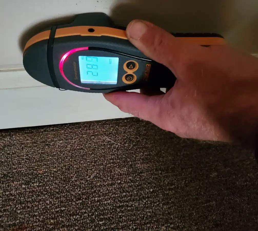 Moisture detection at baseboard during Sewage Cleanup & Sanitation in Abbeville